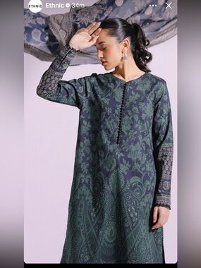 Ethnic printed 3pcs lawn suit